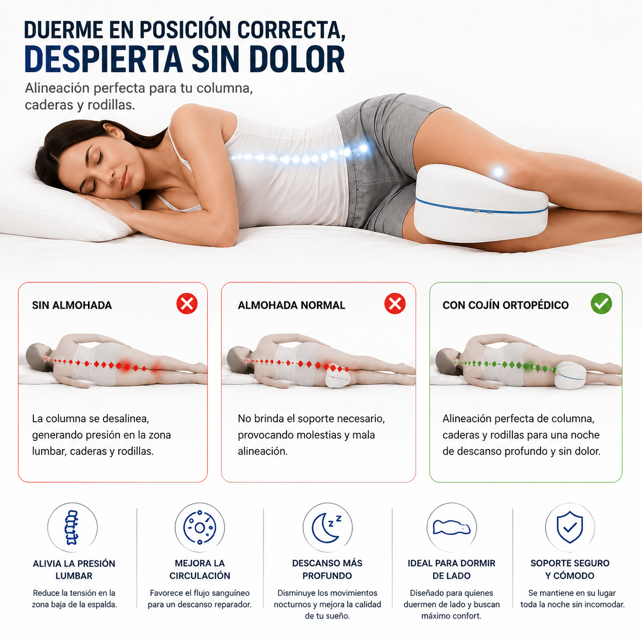 Almohadas Para Piernas - Ergonómica Adaptable